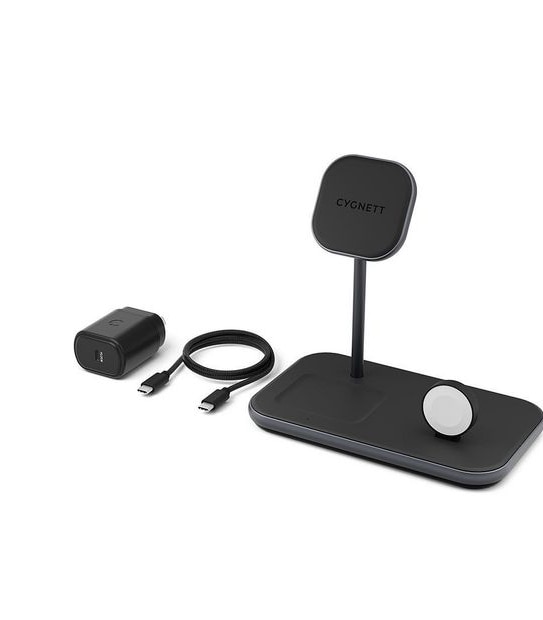 Cygnett&nbsp;MagCharge 3in1 Wireless Charger Phone + Airpods + Apple Watch