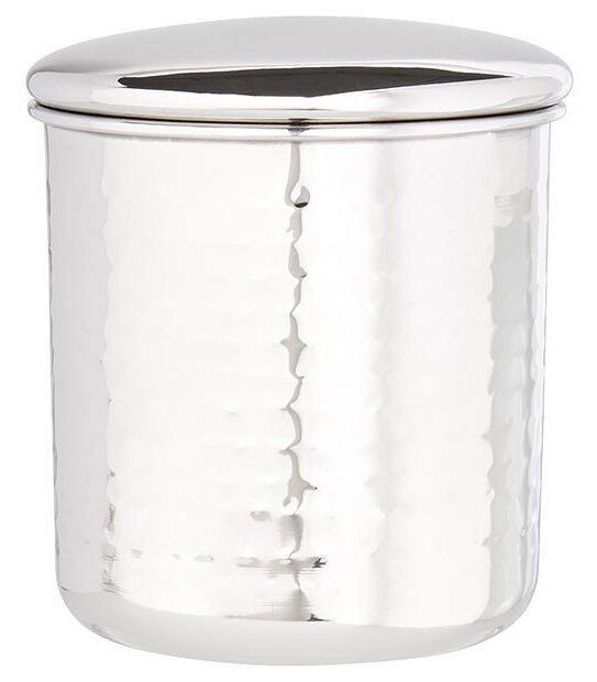 Stainless Steel Mirror-Finish Hammered Canister