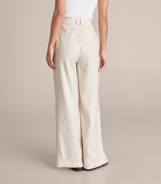 Women's Linen-Blend Ultra Wide-Leg Pant, Women's Clearance