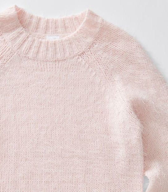 Funnel Neck Feather Knit Jumper