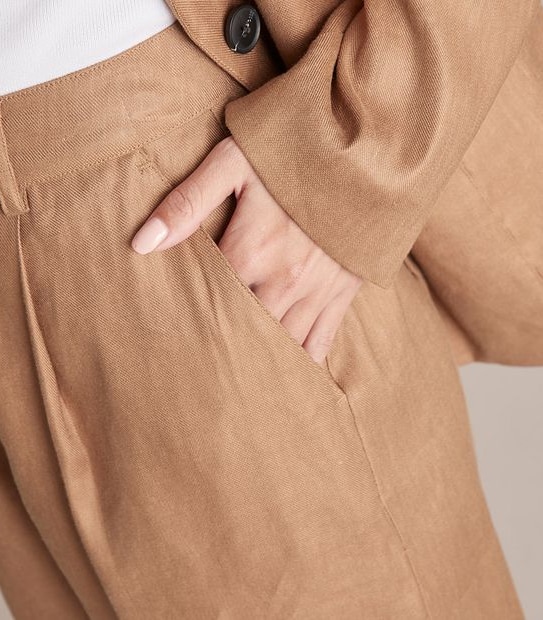 Preview Linen Blend Wide Leg Pants