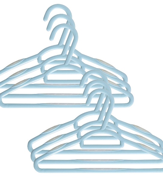 6 Pack Non Slip Baby Hangers - Blue