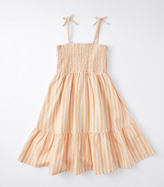 Linen Blend Striped Dress