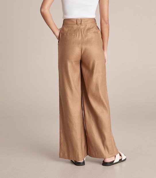 Preview Linen Blend Wide Leg Pants