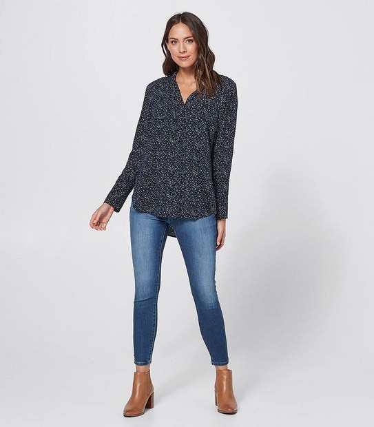 Viv Shirt - Navy Blue Spot
