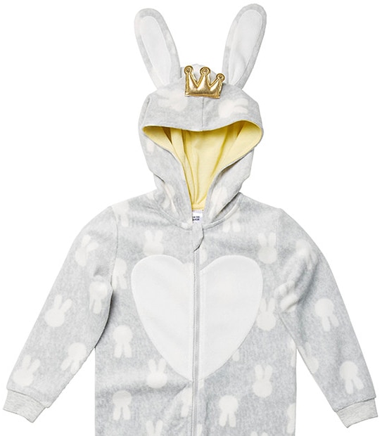 New In Dandelion White Bunny Unisex Sleepsuit main image 0