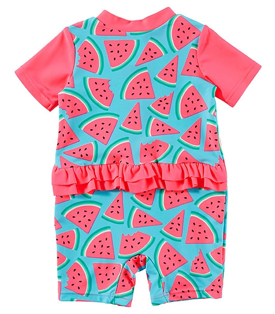 Short Sleeve Swim Unitard - Watermelon