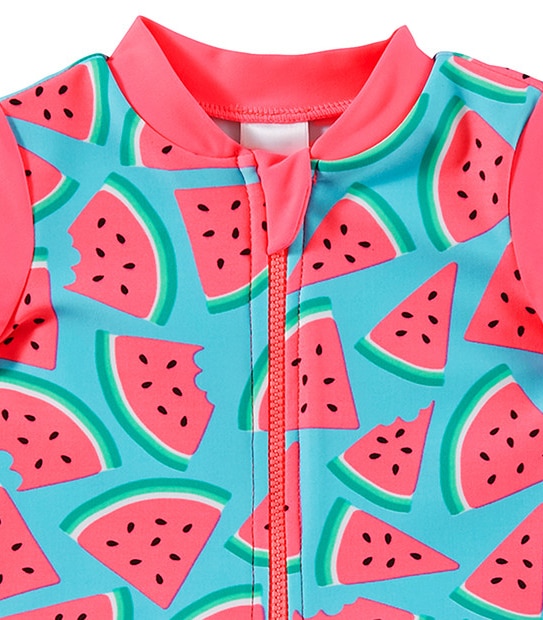 Short Sleeve Swim Unitard - Watermelon
