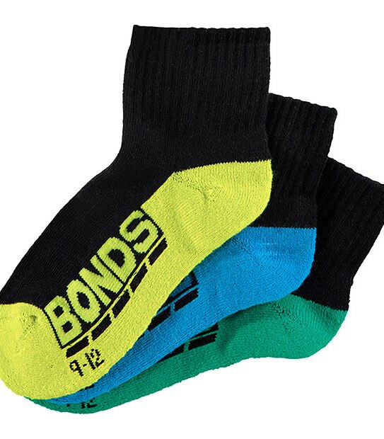Bonds 3 Pack Quarter Crew Socks Target Australia