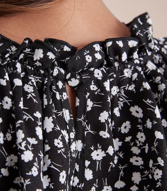 Preview Linen Blend Frill Neck Blouse