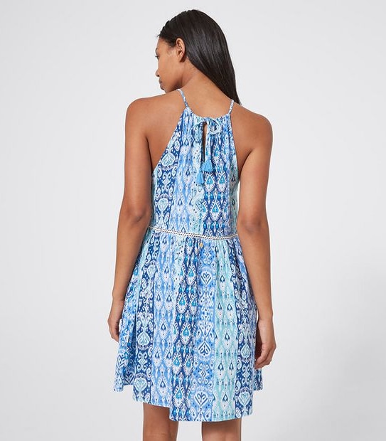 Piping Hot Halter Mini Dress