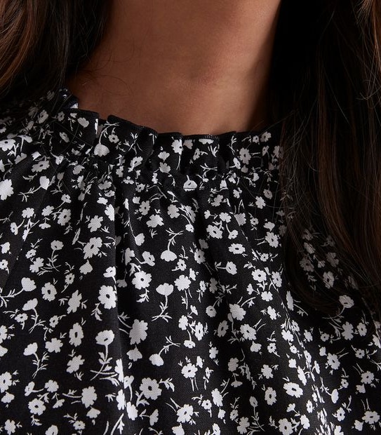 Preview Linen Blend Frill Neck Blouse