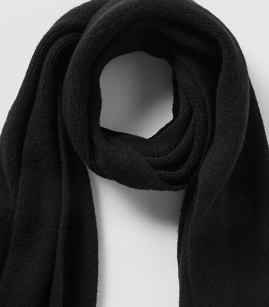 Brushed Super Soft Knit Scarf - Black