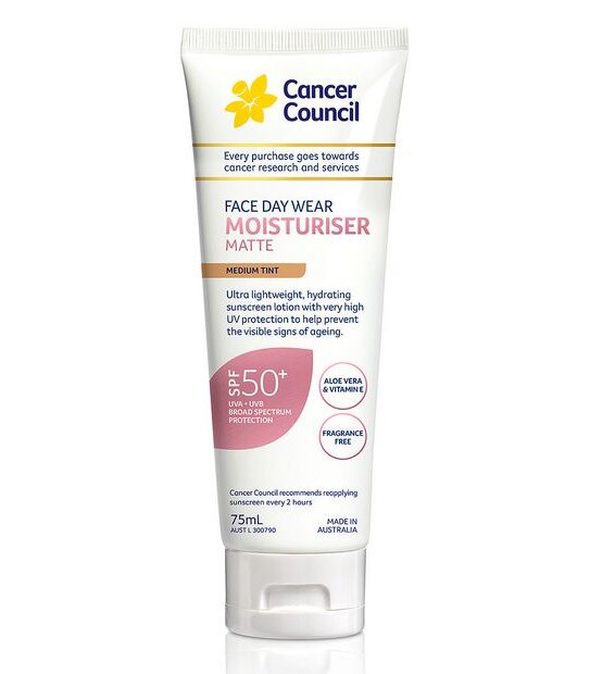 Cancer Council Face Moisturiser Matt Medium SPF50+ 75ml