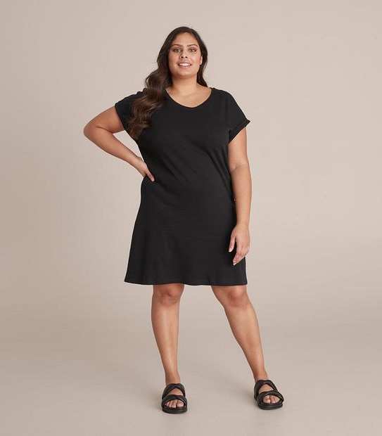 Curve Scoop Neck Jersey Dress