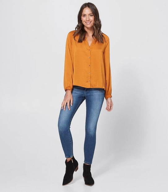 Peasant Blouse - Burnt Orange
