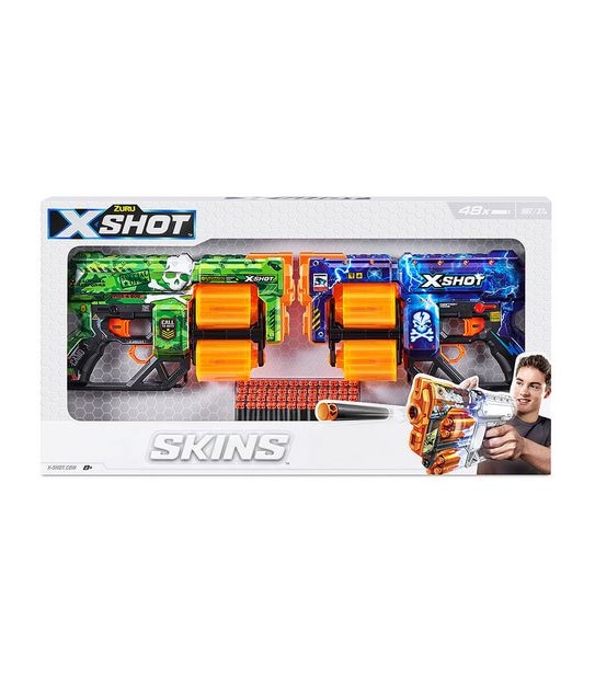 X-Shot Skins Dread Dart Blaster 2 Pack (48 Darts) by ZURU