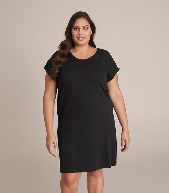 Curve Scoop Neck Jersey Dress