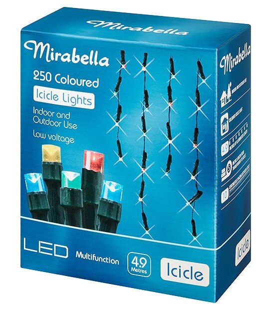 250 LED Coloured Icicle Lights