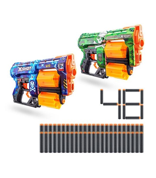 X-Shot Skins Dread Dart Blaster 2 Pack (48 Darts) by ZURU
