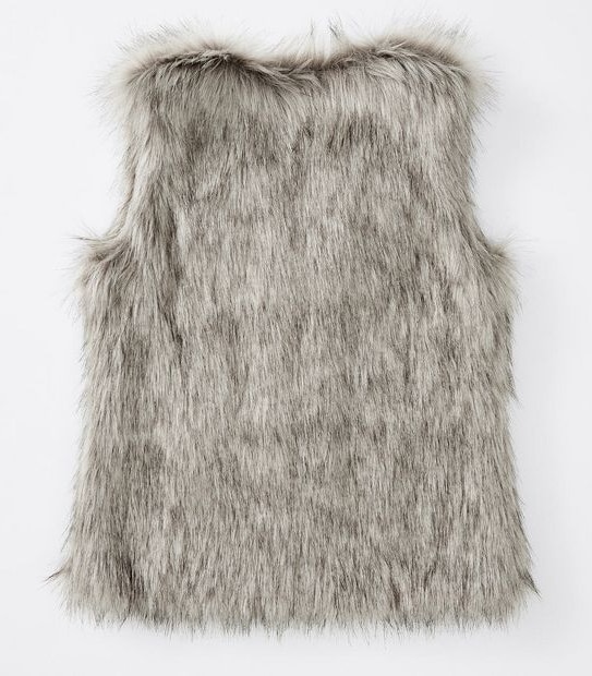 Girls Faux Fur Vest - Neutral