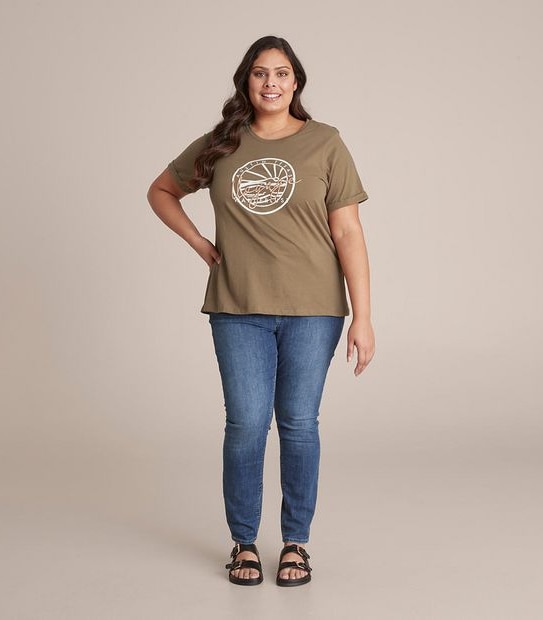 Curve Print Crew T-Shirt | Target Australia