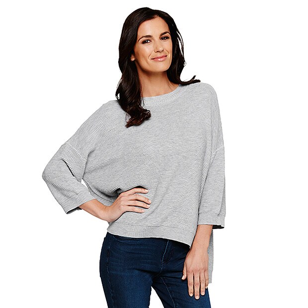 Ottoman Rib Jumper - Light Grey Ottoman Rib Jumper - Light Grey