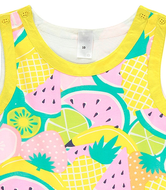Girls' Layered Fruit Print Playsuit 3 of 3