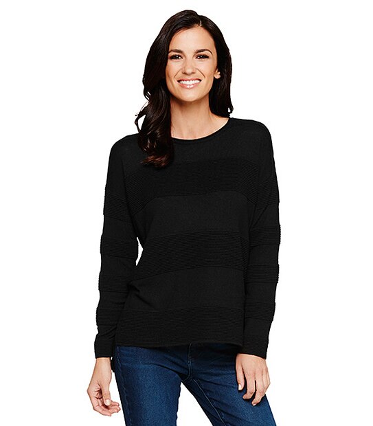 Ottoman Rib Jumper - Black