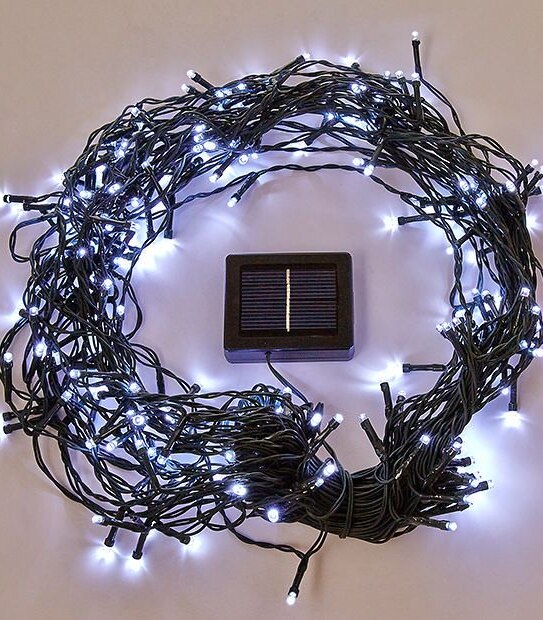 250 LED Cool White Solar Icicle Lights