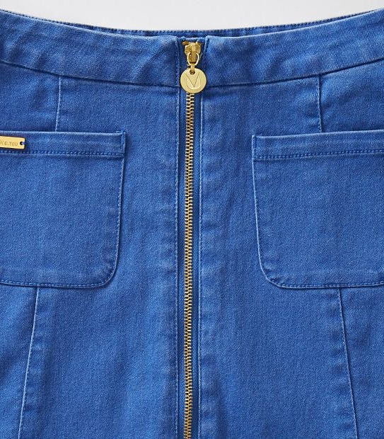 Future You Zip Through Denim Skirt