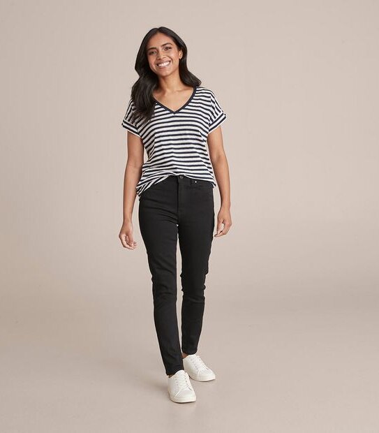 Dannii Minogue Petites Linen Blend V-Neck T-Shirt
