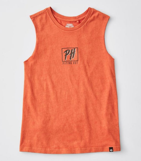Piping Hot Muscle Tank Top - Orange