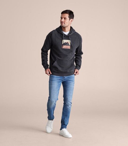 Garment Dyed Slub Popover Hoodie