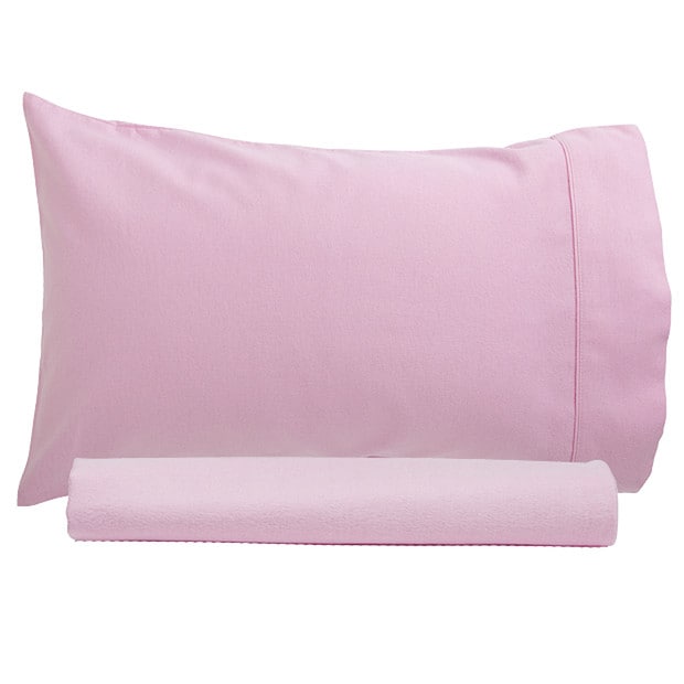 Flannelette Fitted Sheet & Pillowcase Pack Pink Pink Target Australia