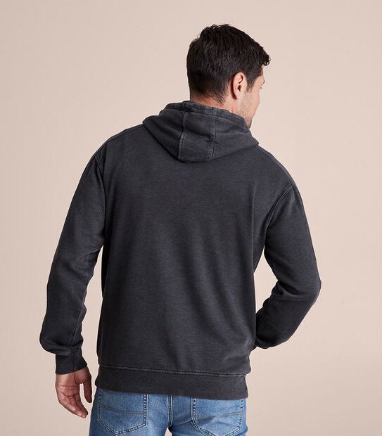Garment Dyed Slub Popover Hoodie