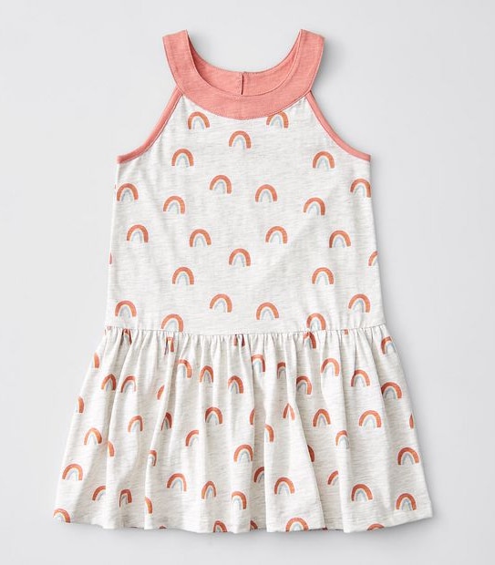 Gathered Waist Dress - Grey Rainbows
