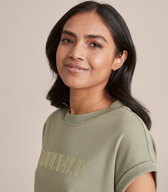 Dannii Minogue Petites Grown On Sleeve Neck Rib T-Shirt 2 of 6