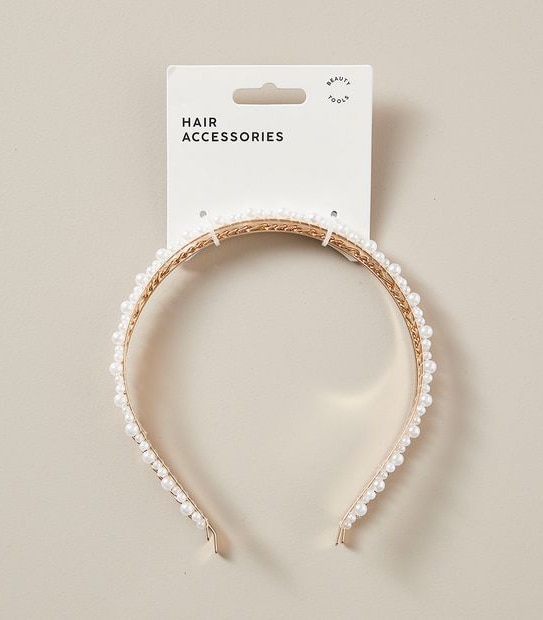 2 Pack Pearl and Gold Chain Headband