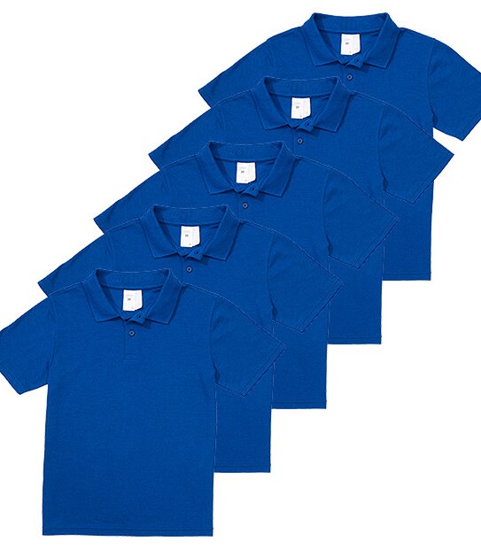 5 Pack S/S Polo Tops - Royal Blue 1 of 2