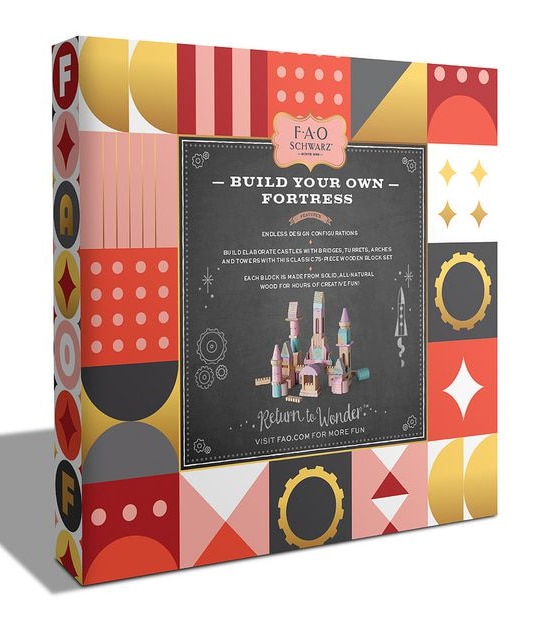 FAO Schwarz - Toy Castle Blocks 75 Pieces Solid Wood