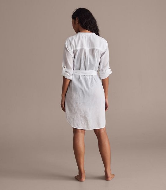 Longline Crinkle Shirt Dress
