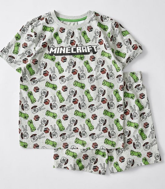 Minecraft Knit Pyjama Set - Grey