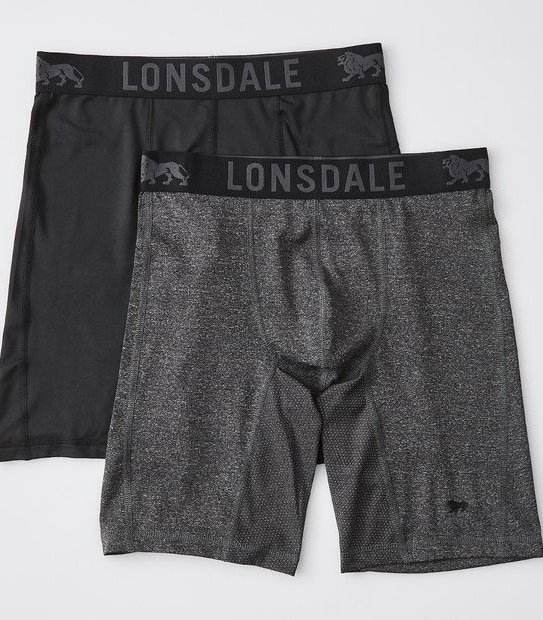 Lonsdale London 2 Pack Long Leg Sports Trunks