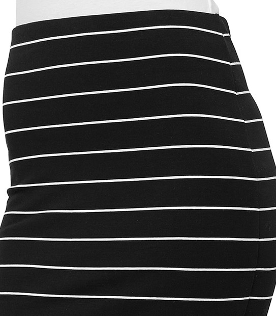 Stripe Tube Skirt - Black / White