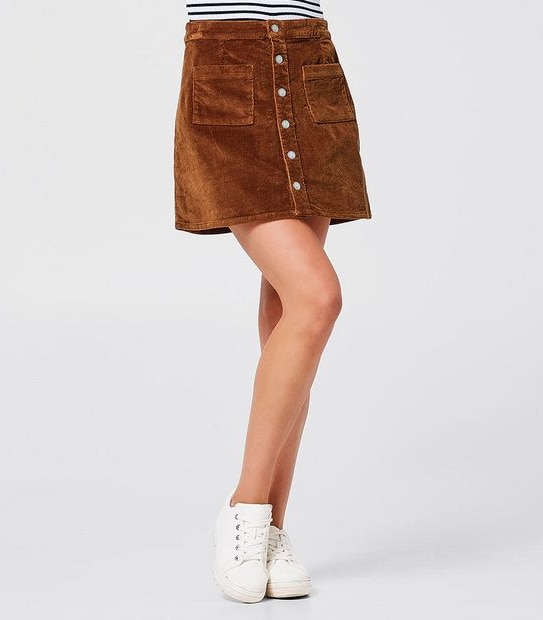 Lily Loves Cord Mini Skirt - Brown