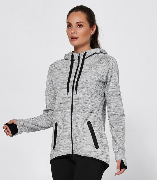 Active Tech Fleece Jacket - Light Grey Marle | Target Australia