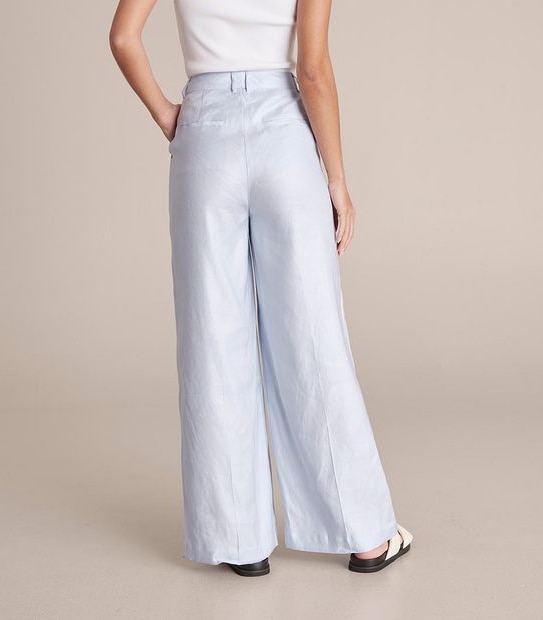 Preview Linen Blend Wide Leg Pants