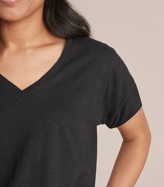 Dannii Minogue Petites Linen Blend V-Neck T-Shirt