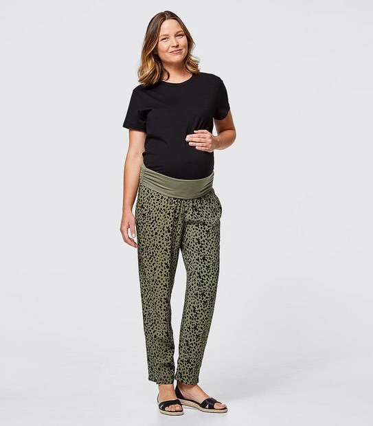 Maternity Over The Belly Jogger Pants - Animal Print
